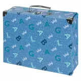 Skládací kufřík s kováním - Logo modré