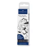 Popisovač FC Pitt Artist Pen Manga 4ks - černé