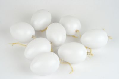 Dekorační vejce plastové bílé 6ks