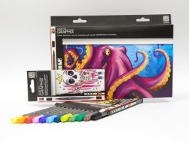 Akvarelové štětcové fixy Graphix - Akvarelové fixy 24ks