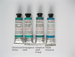 Umton  Mistrovské temperové barvy Umton - zelenomodré odstíny - 1077 - Chromoxid ohnivý 16ml