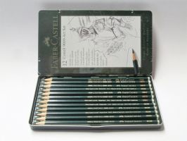 Faber-Castell  Grafitové tužky Faber-Castel 12ks v plechu - Sada tužek 2B-6H