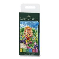 Faber-Castell  Popisovač Faber-Castell Pitt Artist - 6ks, hrot B, jarní odstíny