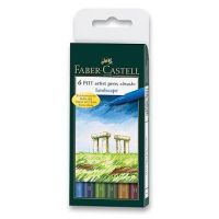 Faber-Castell  Popisovač Faber-Castell Pitt Artist - 6ks, hrot B, přírodní odstíny