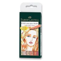 Popisovač Faber-Castell Pitt Artist - 6ks, hrot B, odstíny pleti