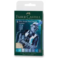 Faber-Castell  Popisovač FC Pitt Artist Pen Brush 8ks - Blues