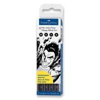 Faber-Castell  Popisovač FC Pitt Artist Pen Manga 4ks - černé