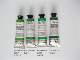 Mistrovské temperové barvy Umton - zelené odstíny - 1074 - Kobaltová zeleň světlá 16ml