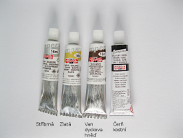 Koh-i-noor  Tempera Koh-i-noor 16ml - metalické a černá, hnědá - Zlatá