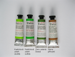 Umton  Mistrovské temperové barvy Umton - zelené odstíny a siena - 1067 - Kadmiová zeleň světlá 16ml