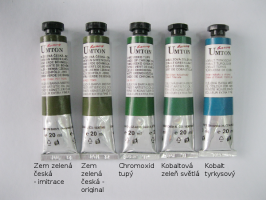 Umton  Mistrovské olejové barvy Umton - tmavě zelené odstíny - 0058 - Zem zelená česká - imitace 20ml