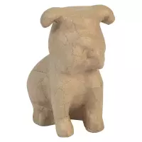 Bulldog z papírvé hmoty - velký