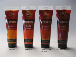 Tempera Koh-i-noor 250ml - červené odstíny - Kadmium oranžové